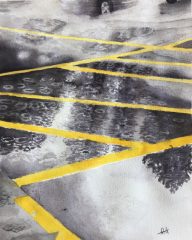 "Splash," watercolor on paper. 2021.