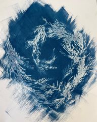 "Natural Flow," cyanotype on paper. 2022.