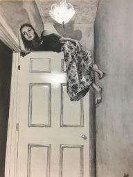 "My Muse," charcoal on paper. 2021.