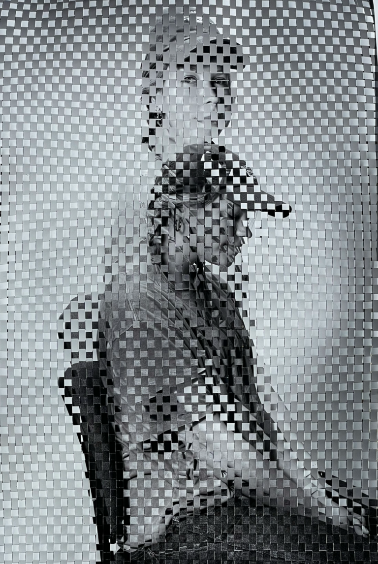 "Woven Self Portrait," woven prints. 2022.